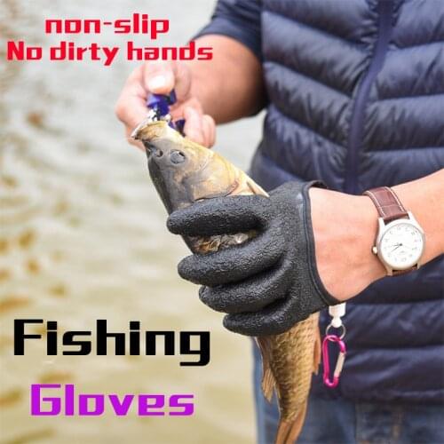 Fishing Gloves Non Slip Latex Glove With Magnet Release Fish Grab Anti Skid Capture Safety Portable Outdoor Fishing Professional