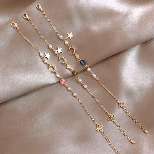 Silver Color Bracelets Zirconia Moon Star Romantic Bracelet For Girlfriend Female Jewelry Gift