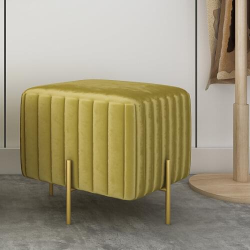 Nordic Ins Ottoman Small Bench Changing Shoes Stool Home Living Room Sofa Stool Luxury Shoes Stool For Fitting Room 45x45xH42cm