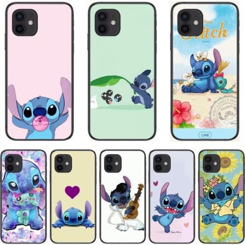 Stitch Style Phone Case cover For iphone 12 pro max 11 8 7 6 s XR PLUS X XS SE 2020 mini black cell shell