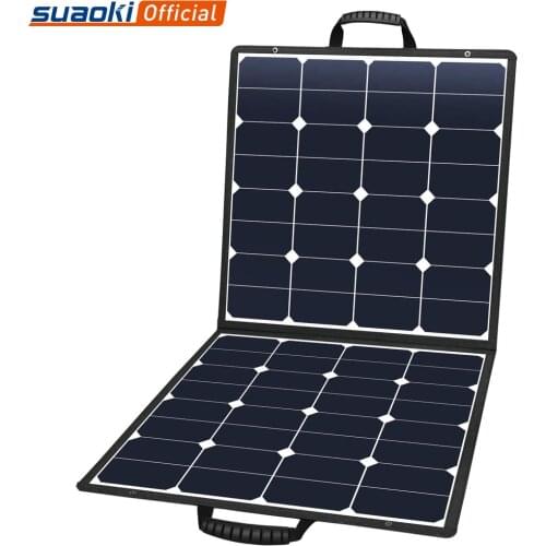 Suaoki 100W 18V 12V Solar Panel Charger Cell Portable Foldable With Dual Output 10 Laptop Connectors For Smartphones