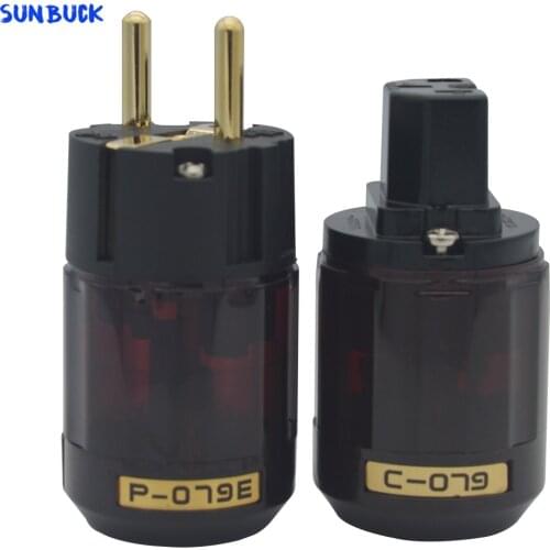 Sunbuck Hi end P029 P-079E c079 24k gold Plated ac Power Plug Power Cable Cable Audio diy Power Connector
