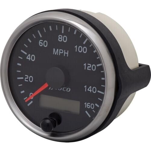 Universal 85mm Speedometer 160MPH Speed Gauge Meter With White/Amber Backlight 12V 24V With LCD For Car Truck Boat Motor