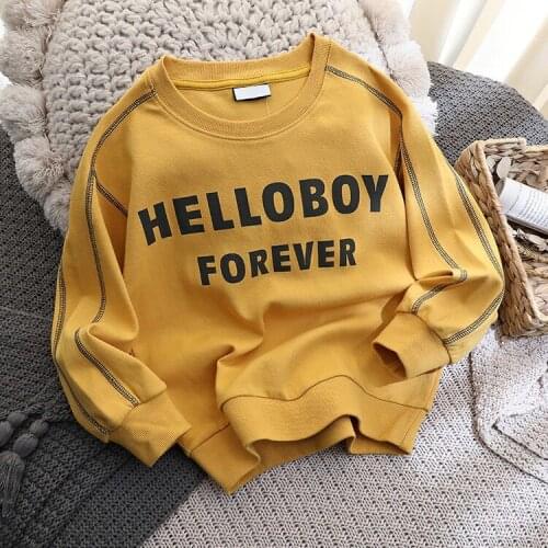Spring Boys Clothes Pullovers Sweatshirts Letter print Long Sleeve Casual Children Clothing O-neck girls sweatshirts Tops