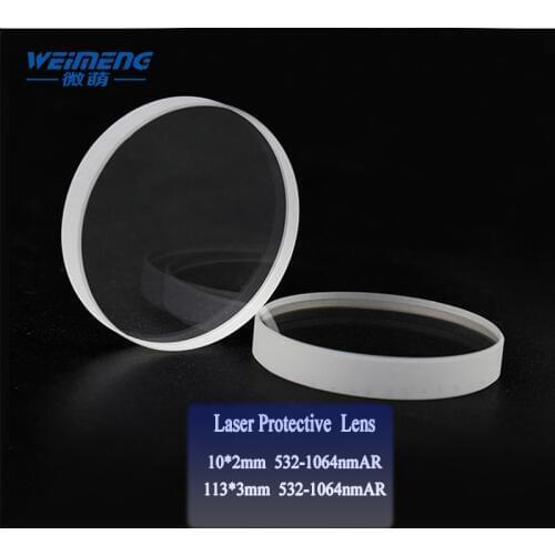 Weimeng laser cutting machine window lens Dia 10 / 113mm H-K9L 532&1064nm AR circular for laser optical fiber cutting machine
