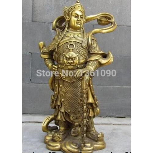 Xd 00237 Chinese Pure Brass Copper famous WeiTuo Wei Tuo WeiTuo warrior Whitfield Statue