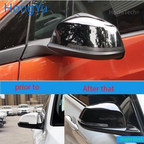 Replace the original car rear view mirror cover bright high quality black mirror cover For BMW X Series X1 E84 2013 2014 2015