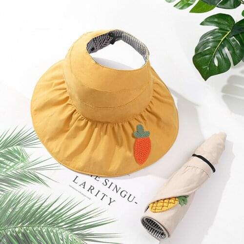 2-6 Years Baby Bucket Hat For Girls Summer Children Sun Kids Protection Empty Top Wide Brim Sun Shade Sun Beach Hat Baby Cap