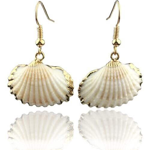 Boho Natural Cowrie Shell Earrings For Women Bohemian Scallop Beach Jewelry oorbellen boucle d'oreille femme 2020 aretes mujer