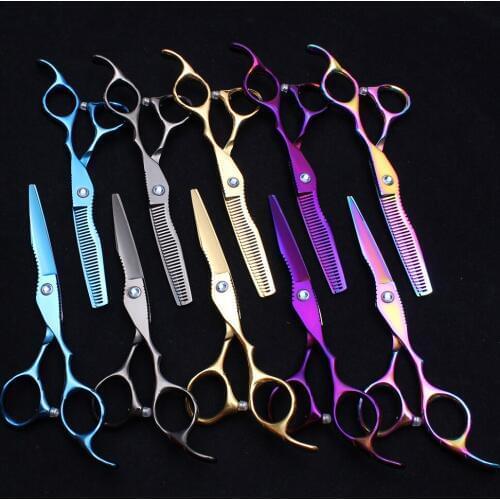 1Pair 6'' 17.5cm Customized Logo JP 440C Hairdressing Scissors Cutting Shears Thinning Scissors Professional Hair Scissors C1011
