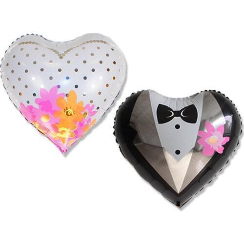 10pcs/lot Bride and Groom Wedding Party Decoration Helium Foil Balloons Air Balls For Wedding Marrage Globos Party