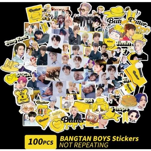 100pcs Korean Kpop Bangtan Boys Album Butter Stickers Idols Cute Photos Stickers