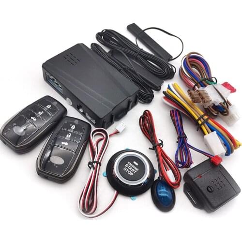 12V Car Keyless Entry System Engine Start Alarm System Push One-button Start System Remote Starter Stop