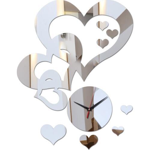 2019 hot sale 3D diy acrylic style brief sale new wall clock set watch clocks quartz geometric needle single face