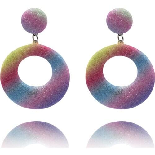 2020 New Fashion Color Artificial Leather Earrings Fashion Accessories Gift Party Charm Earrings