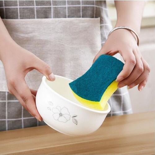 3PCSNano Magic Cleaning Clean Tool Sponge Double-sided Dishwashing Dishcloth Double-sided Color Household Goods Melamine Sponge