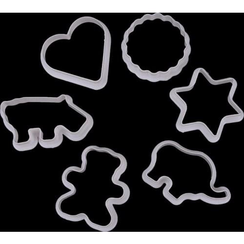 6pcs animal plastic cookie biscuit cutters pastry fondant moulds cake decor tool