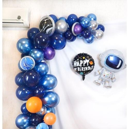 89Pcs Outer Space Party Astronaut Balloons Rocket Latex Balloons Galaxy Theme Party Boy Kids Birthday Party Decor Helium Globals