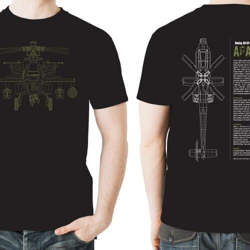 AH-64 Apache Attack Helicopters Flying Graphics Aviation Themed T-Shirt Summer Cotton Short Sleeve O-Neck Mens T Shirt New S-3XL