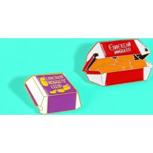 Chicken nuggets Brooch Burger Fried Chicken Legs Enamel Pins Food Brooche Pin Hat Shirt Collar Fast Food Badge Jewelry Spille