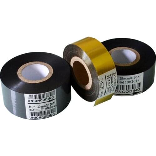 Black Width 25mm length 100m hot coding machine roll for high-quality tapes for kinds of coding machine