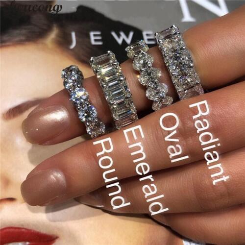 Choucong Miami Elixir Eternity Band Ring 925 sterling Silver AAAAA cz stone Promise Wedding Rings For Women men Party Jewelry