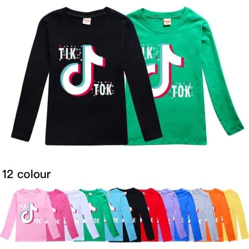 Kids Spring Autumn Sweatshirt TIK TOK Baby Boys Girls Fashion Outwear Pullover T-shirt