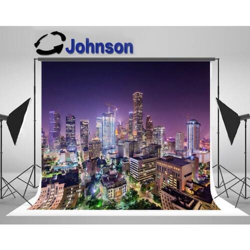 Night city skyline Houston Texas USA Downtown backdrops High quality Computer print wall background