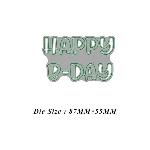 JMCRAFT 2021 New HAPPY B-DAY English Alphabet #1 Metal Cutting Dies DIY Scrapbook Handmade Paper Craft Metal Steel Template Dies