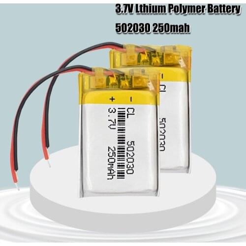 250mah 3.7V 502030 lithium li-pol li ion Rechargeable battery For Car DVR Tachograph bluetooth earphone Camera speaker MP3 MP4