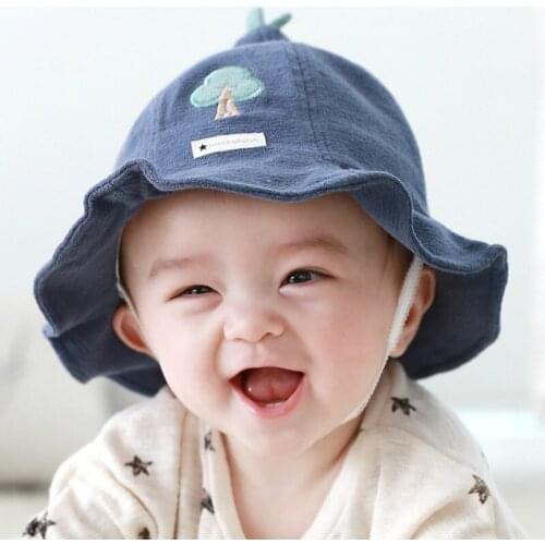 Soft Baby Hat Cotton Cute Bucket Hats Unisex Outdoor Beach Sun Hat Toddler Boy Girl Cartoon Embroidery Hat Bonnet