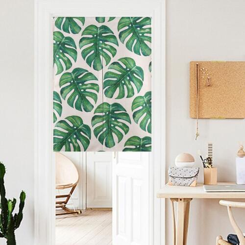 Customizable Linen Tapestry Animal Green plant leaves Door Curtain childrens Study Bedroom Home Decor Kitchen Curtains