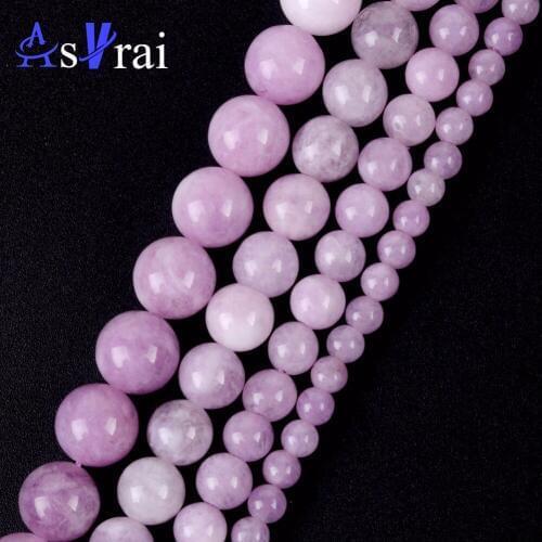Natural Stones Purple Angelite Jades Round Spacer Beads for Jewelry Making 4 6 8 10mm Gem Beads Accessories Diy Women Bracelets