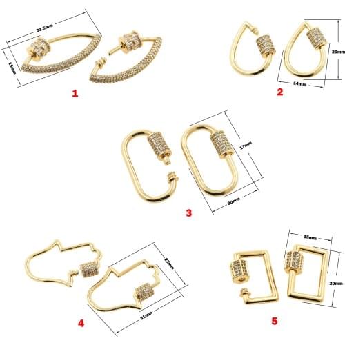 Oval Square Water Drop Lip Shape Hamsa Screw Clasp DIY Jewelry Making Glamorous Gothic Accessories