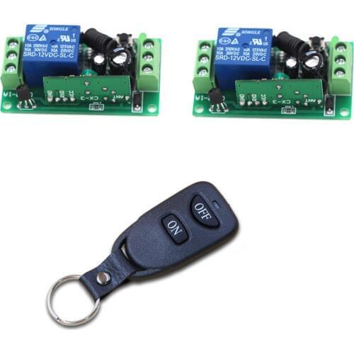 12V Wireless Remote Control Light Switch 10A Relay Output Radio 24V 1 Channel Receiver Module + 50-200M Transmitter