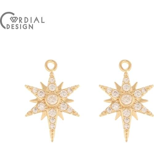 Cordial Design 50Pcs 12*19MM Jewelry Findings & Components/CZ Charms/Hand Made/DIY Earrings Making/Pendant/Jewelry Accessories