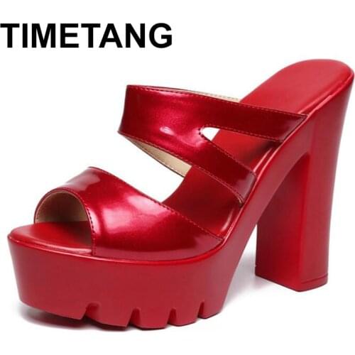 TIMETANG Thick Women High Heel Sandals Women Wedge Platform Peep Toe Slippers Ladies Summer Sandalias Pumps Size 34-43
