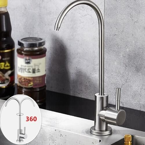 Stainless Steel Kitchen Faucet Kitchen Tap Single Hole 360 Degree Brushed Nickle Faucets Anti-Osmosis Water Mixer Tap