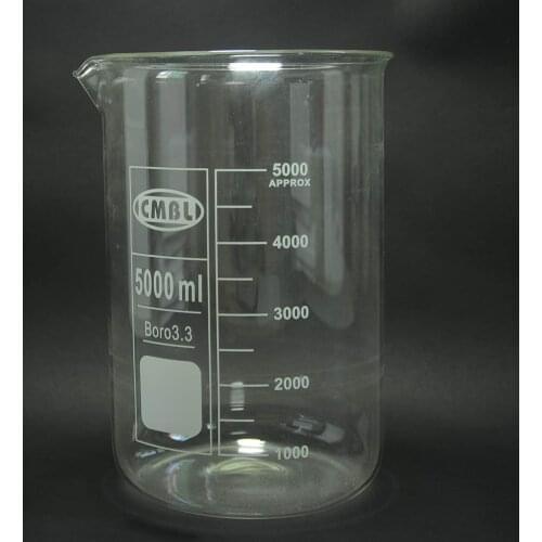 5000mL Glass Beaker,5L Low Form,with Spout Mouth,Borosilicate3.3 Glassware