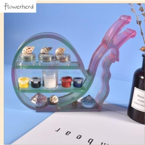 3D Snail Storage Box Mould Crystal Epoxy Storage Rack Mold Silicone Mold DIY Resin Mould Cake Decorating Tools Table Decoration