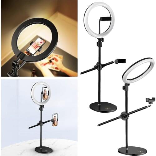 10in LED Ring Light with Stand and Phone Holder, Selfie Halo Light for Photography/Makeup/Vlogging/Live Streaming,Cameras