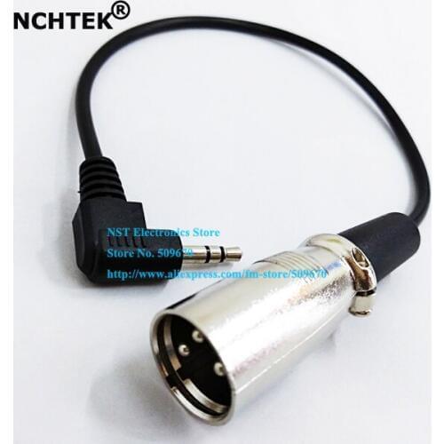 NCHTEK 90 Degree Angled 3.5mm 1/8" TRS Stereo Male to XLR 3Pin Male Microphone Connector Extension Cable 30CM/Free shipping/2PCS