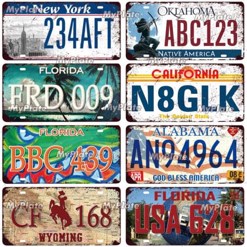 City License Plate Vintage Metal Sign Tin Sign Vintage Decoration Plaque Home Wall Decor Bar Sign Home Decor Poster Custom