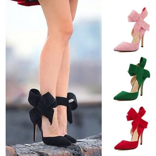 2021 New Bow High Heels Women Pumps Comfort Women Shoes Casual Ladies Shoes Women Sandals Pointed Woman Heels Stiletto