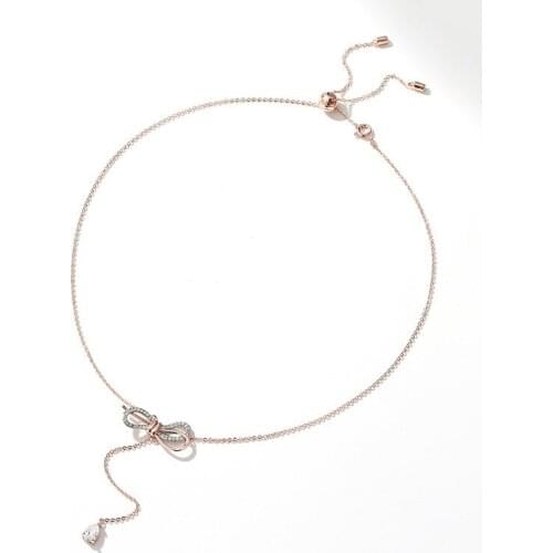 POTCET Korea 2021 Fashion Trend Womens Butterfly Zircon Zircon Necklace Stranded Bone Chain Trend 2021 Jewelry Free Shipping