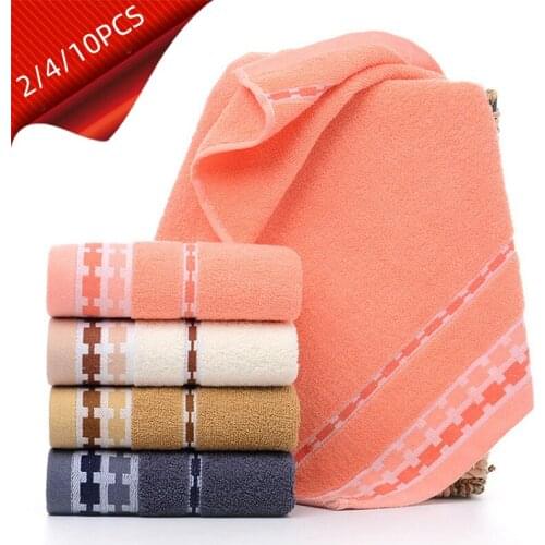 1/2/4/10pcs 34*74cm Square Solid Color Superfine Fiber Soft Face Towel Cotton Hair Hand Bathroom Towels 34*74cm
