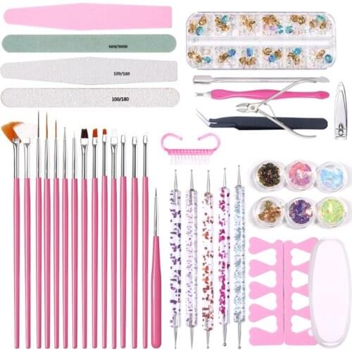 1Set Nail Art Files Buffer Sanding Kit Cuticle Pusher Cutter Dead Skin Remover