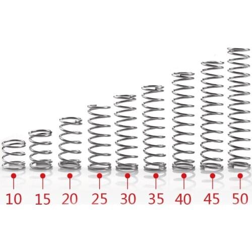10Pcs 0.2mm wire diameter stainless steel compression spring pressure springs 1.5mm-2.5mm OD 5mm-50mm Length High Quality