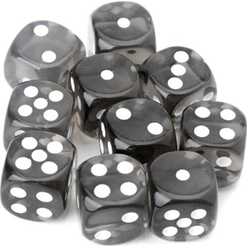 10 Pcs Acrylic Dice 6 Sided Dice 16mm Digital Number Cubes Round Coener For Kid Educational Toys DIY Board Games