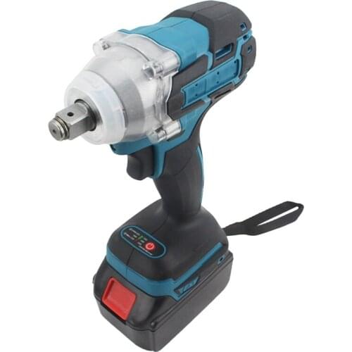 18V Cordless Impact Wrench Brushless Dual-Use 1/2 Square Electric Wrench with LED Light, Suitable for Makita Battery